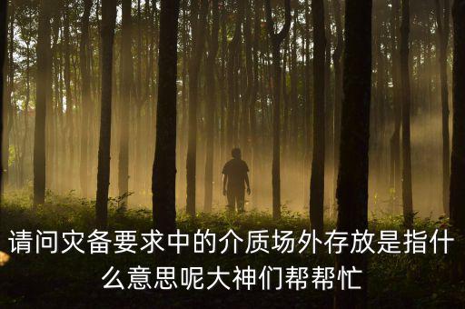 請問災備要求中的介質(zhì)場外存放是指什么意思呢大神們幫幫忙