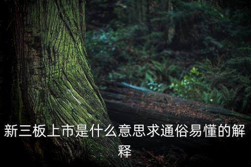 什么是新三板上市，新三板上市是什么意思求通俗易懂的解釋
