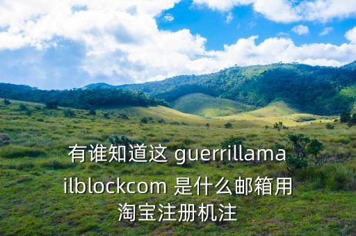 委內(nèi)瑞拉用什么郵箱，有誰(shuí)知道這 guerrillamailblockcom 是什么郵箱用淘寶注冊(cè)機(jī)注