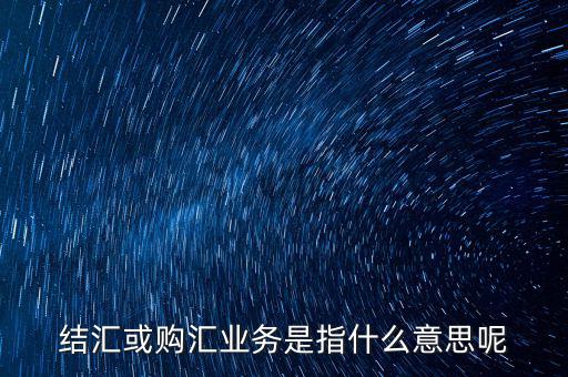 結(jié)匯購匯是什么意思，結(jié)匯或購匯業(yè)務(wù)是指什么意思呢