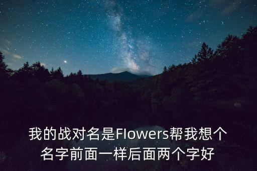 石油戰(zhàn)對的名字什么好，我的戰(zhàn)對名是FIowers幫我想個名字前面一樣后面兩個字好