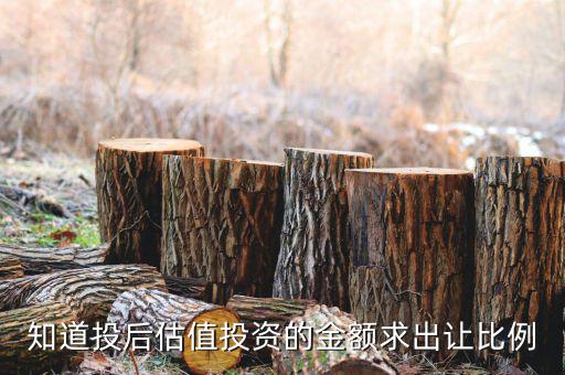 什么是投后估值，知道投后估值投資的金額求出讓比例