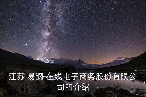 江蘇 易鋼 在線電子商務股份有限公司的介紹