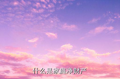 什么是家庭凈資產(chǎn)，什么是家庭凈財產(chǎn)
