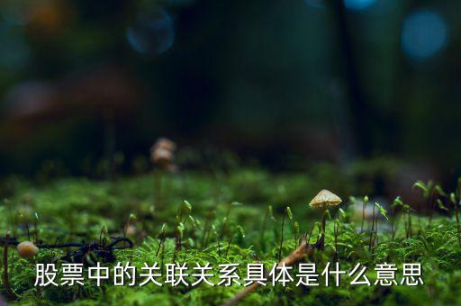 股票中的關聯關系具體是什么意思