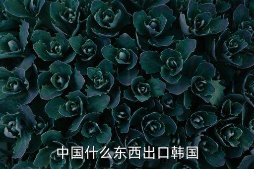 中國向韓國出口什么，中國都向韓國出口哪些呢