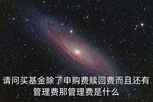 請(qǐng)問買基金除了申購(gòu)費(fèi)贖回費(fèi)而且還有管理費(fèi)那管理費(fèi)是什么