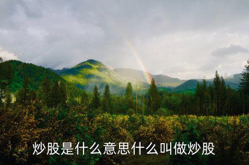炒股票是什么意思，炒股是什么意思