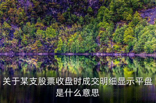 關(guān)于某支股票收盤時成交明細(xì)顯示平盤是什么意思