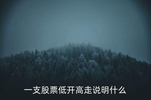 一支股票低開高走說(shuō)明什么