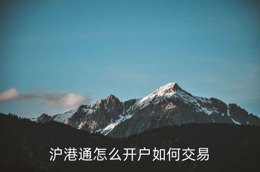 滬港通怎么開(kāi)戶如何交易