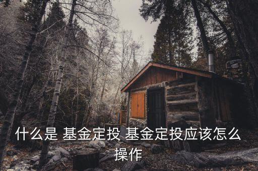 什么是 基金定投 基金定投應該怎么操作
