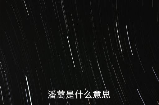 背蘺是什么意思，潘蘺是什么意思