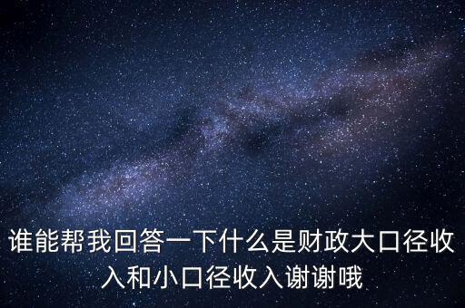 財(cái)務(wù)口徑是什么，誰能幫我回答一下什么是財(cái)政大口徑收入和小口徑收入謝謝哦