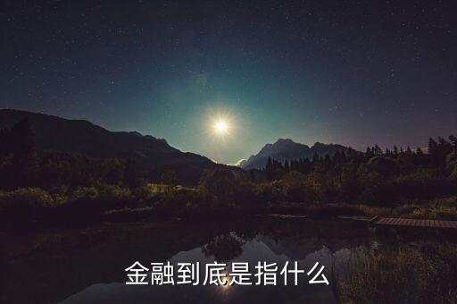 什么叫做金融，金融到底是指什么