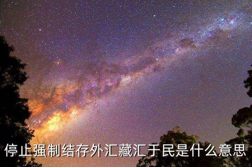 什么時(shí)候取消強(qiáng)制結(jié)匯，停止強(qiáng)制結(jié)存外匯藏匯于民是什么意思