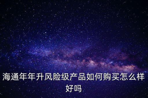 海通年年升風險級產(chǎn)品如何購買怎么樣好嗎