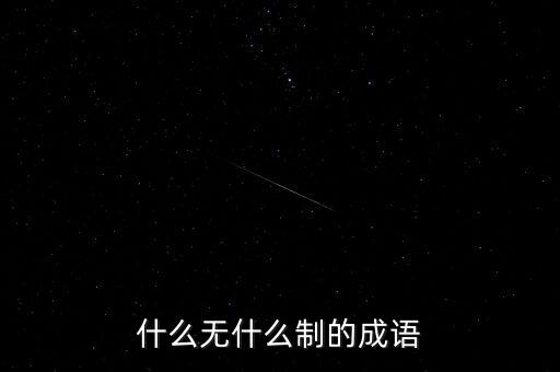 什么制不什么，成語什么無什么制