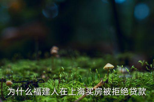 福建人為什么不能貸款，為什么福建人在上海買房被拒絕貸款
