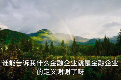 什么是金融企業(yè)，請問什么是金融企業(yè)呢或金融企業(yè)具體做什么負責什么啊