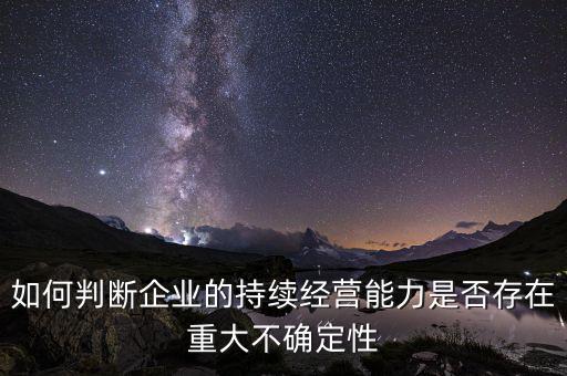 什么叫重大不確定性，什么是不確定性