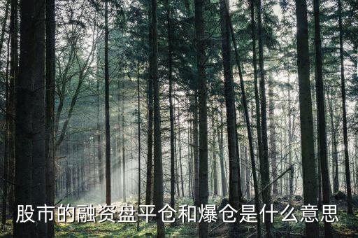 融券爆倉(cāng)什么意思，股市的融資盤(pán)平倉(cāng)和爆倉(cāng)是什么意思