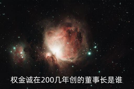 權(quán)金誠(chéng)在200幾年創(chuàng)的董事長(zhǎng)是誰