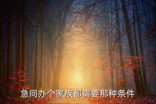 注冊家族辦公室需要什么資質(zhì)，急問辦個家族都需要那種條件
