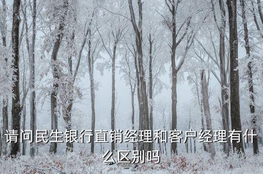 請(qǐng)問(wèn)民生銀行直銷(xiāo)經(jīng)理和客戶經(jīng)理有什么區(qū)別嗎