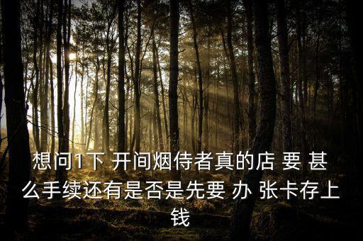想問(wèn)1下 開(kāi)間煙侍者真的店 要 甚么手續(xù)還有是否是先要 辦 張卡存上錢