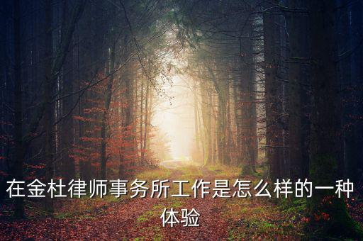 白彥春為什么離開(kāi)金杜，在金杜律師事務(wù)所工作是怎么樣的一種體驗(yàn)