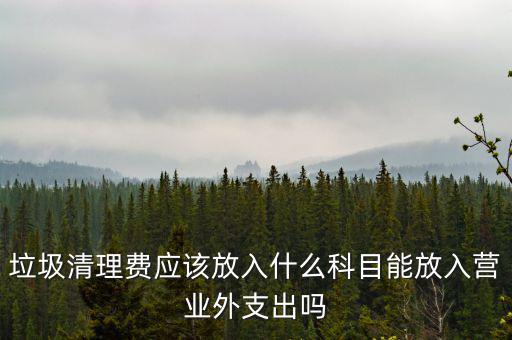 垃圾清理費入什么科目，垃圾處理費財務(wù)記哪個科目