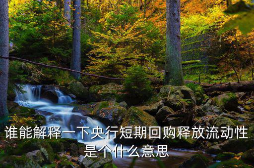 釋放流動(dòng)性什么意思，央票發(fā)行連續(xù)第二周暫停當(dāng)日央行也未進(jìn)行正回購(gòu)操作請(qǐng)問這是什