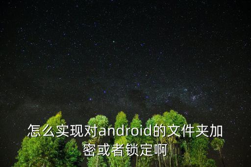 怎么實現對android的文件夾加密或者鎖定啊