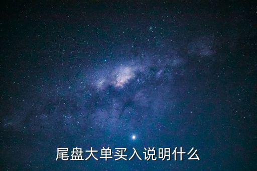 尾盤大單買入說(shuō)明什么