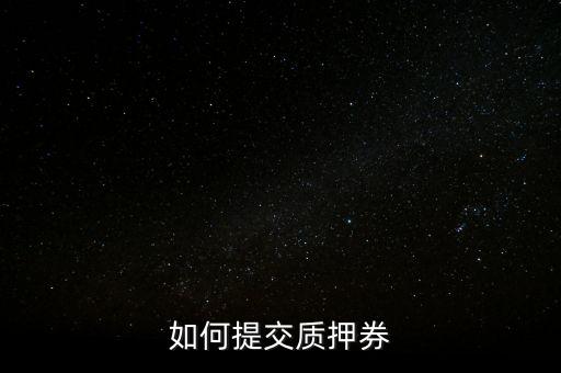質押券是什么，如何提交質押券