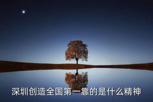 深圳精神是什么，深圳創(chuàng)造全國第一靠的是什么精神