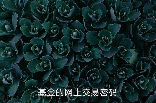 基金交易密碼是什么，基金的網上交易密碼