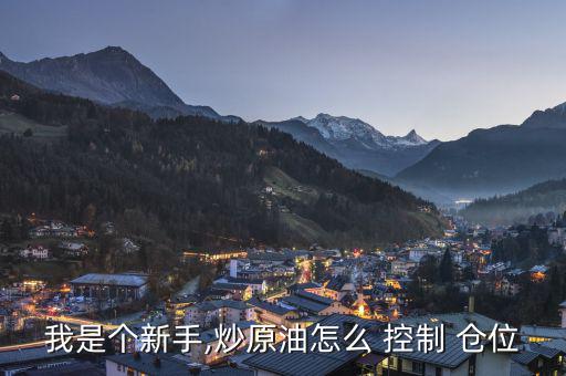 我是個(gè)新手,炒原油怎么 控制 倉位