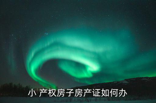 小 產權房子房產證如何辦