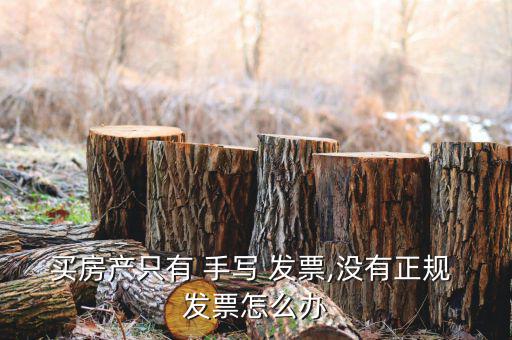 買(mǎi)房產(chǎn)只有 手寫(xiě) 發(fā)票,沒(méi)有正規(guī) 發(fā)票怎么辦