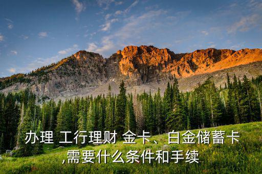  辦理 工行理財 金卡、白金儲蓄卡,需要什么條件和手續(xù)