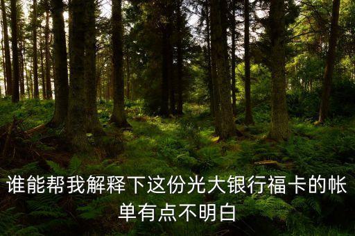 光大的賬單明細(xì)都什么意思，誰能幫我解釋下這份光大銀行?？ǖ膸斡悬c(diǎn)不明白