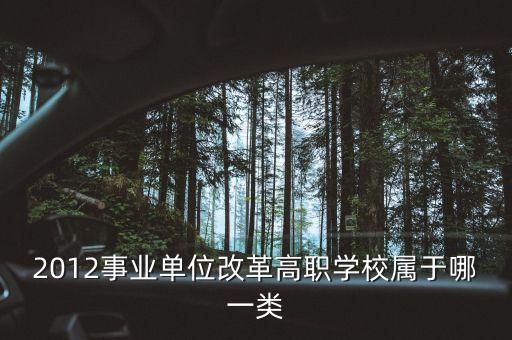 2012事業(yè)單位改革高職學(xué)校屬于哪一類(lèi)