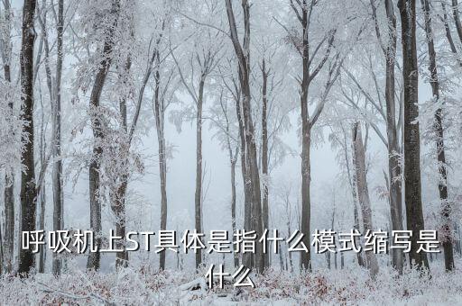 呼吸機(jī)上ST具體是指什么模式縮寫(xiě)是什么