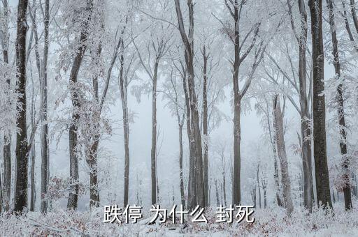 為什么跌停不封死，跌停 為什么 封死