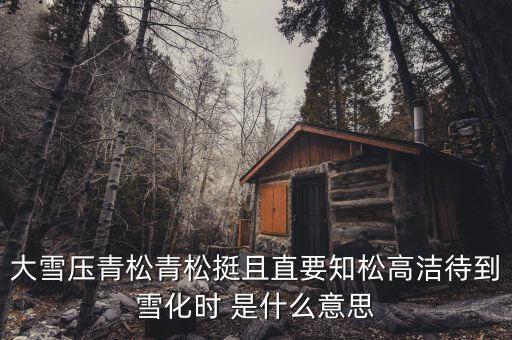 青松里的化是什么意思，青松中的且是什么意思