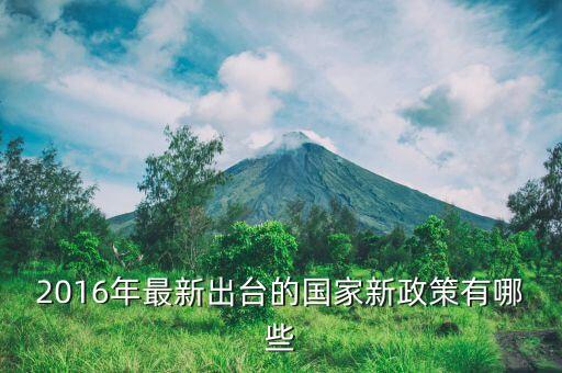 2016年什么新政策，2016年國家有什么新政策