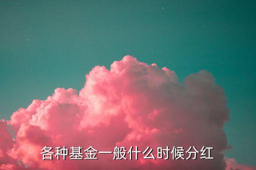 股票型基金什么時候分紅，股票型基金什么時候分紅
