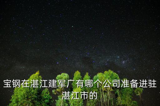 湛江市有什么鋼廠，寶鋼在湛江建軍廠有哪個公司準(zhǔn)備進(jìn)駐湛江市的